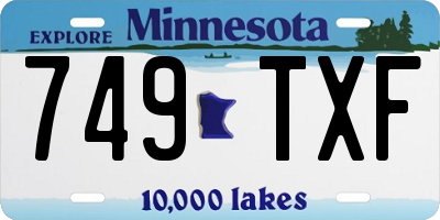 MN license plate 749TXF