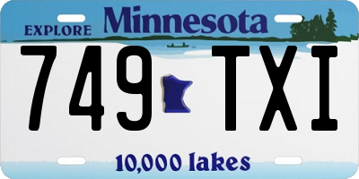 MN license plate 749TXI
