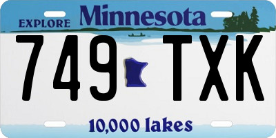 MN license plate 749TXK