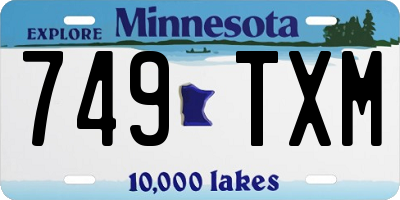 MN license plate 749TXM
