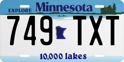 MN license plate 749TXT
