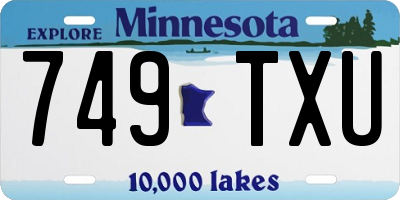 MN license plate 749TXU