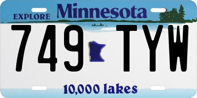 MN license plate 749TYW