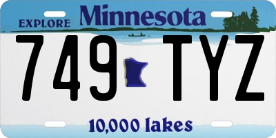 MN license plate 749TYZ