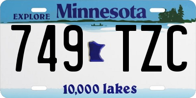 MN license plate 749TZC