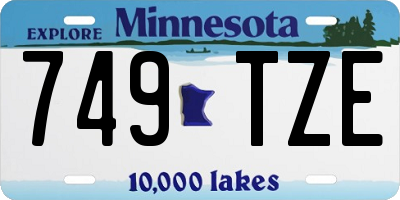 MN license plate 749TZE