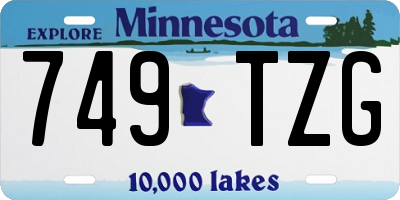 MN license plate 749TZG