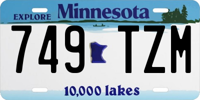 MN license plate 749TZM