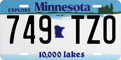 MN license plate 749TZO