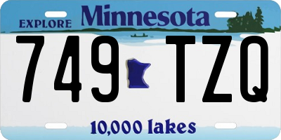 MN license plate 749TZQ