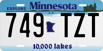MN license plate 749TZT