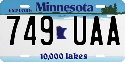 MN license plate 749UAA