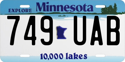 MN license plate 749UAB
