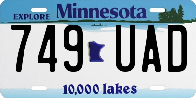 MN license plate 749UAD
