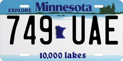 MN license plate 749UAE