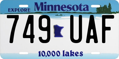 MN license plate 749UAF