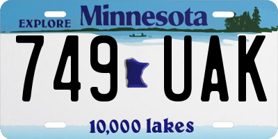 MN license plate 749UAK