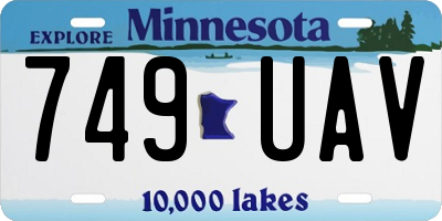 MN license plate 749UAV