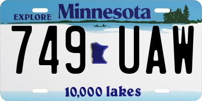 MN license plate 749UAW