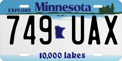 MN license plate 749UAX