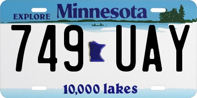 MN license plate 749UAY