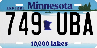MN license plate 749UBA