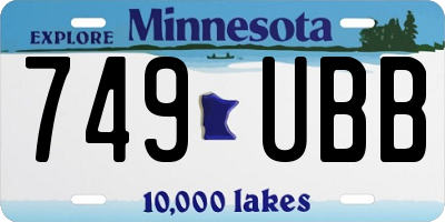 MN license plate 749UBB