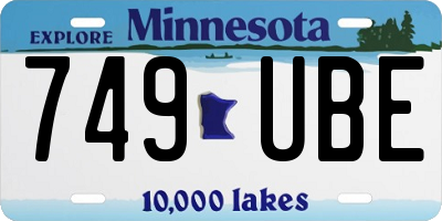 MN license plate 749UBE