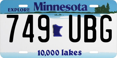 MN license plate 749UBG