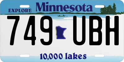 MN license plate 749UBH