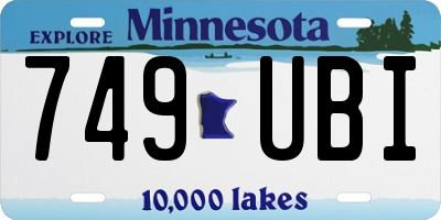 MN license plate 749UBI