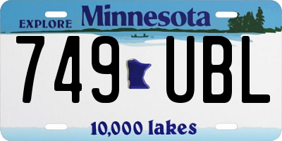 MN license plate 749UBL