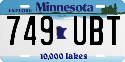 MN license plate 749UBT