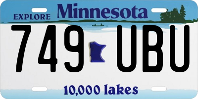 MN license plate 749UBU
