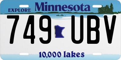 MN license plate 749UBV
