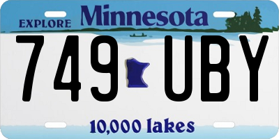 MN license plate 749UBY