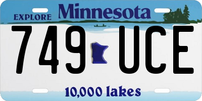 MN license plate 749UCE