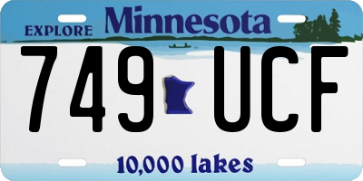 MN license plate 749UCF