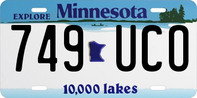 MN license plate 749UCO