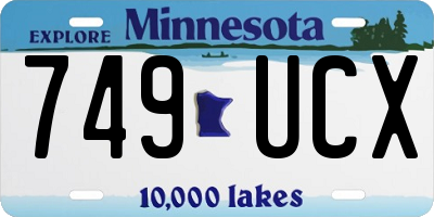 MN license plate 749UCX