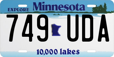 MN license plate 749UDA