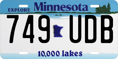 MN license plate 749UDB