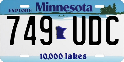 MN license plate 749UDC