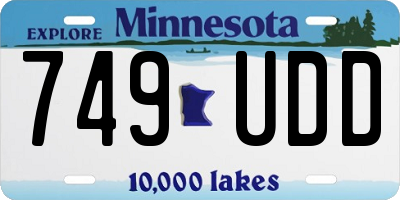 MN license plate 749UDD