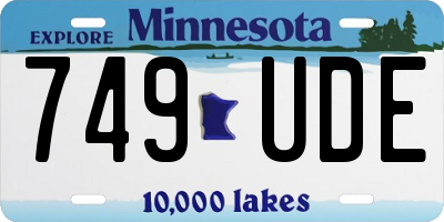 MN license plate 749UDE