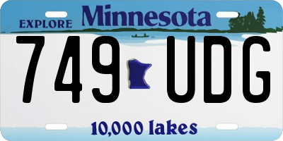 MN license plate 749UDG