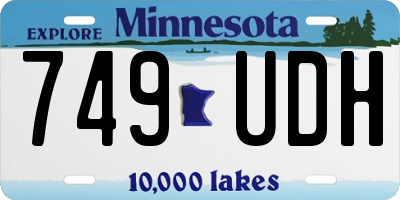 MN license plate 749UDH