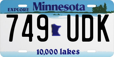 MN license plate 749UDK