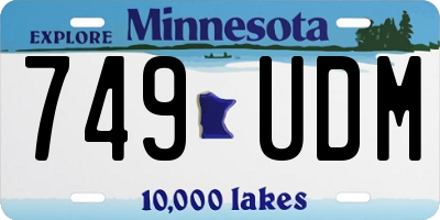MN license plate 749UDM