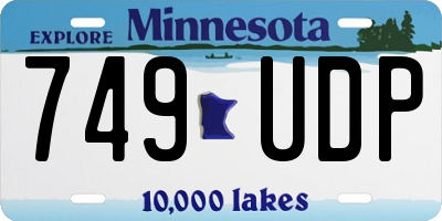 MN license plate 749UDP